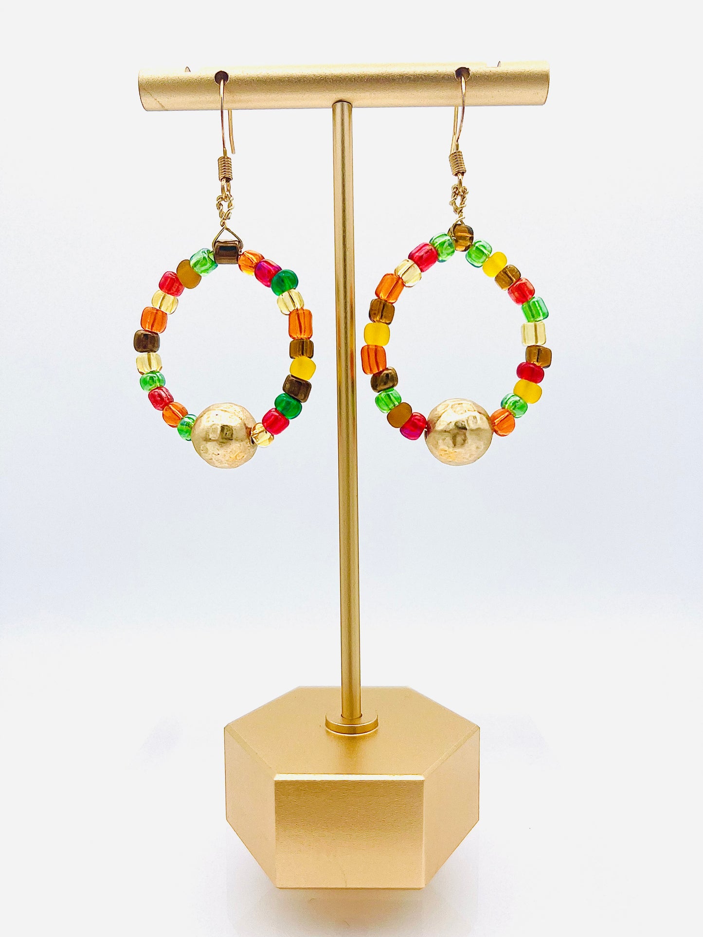 Colorful Hoops with Gold Accents