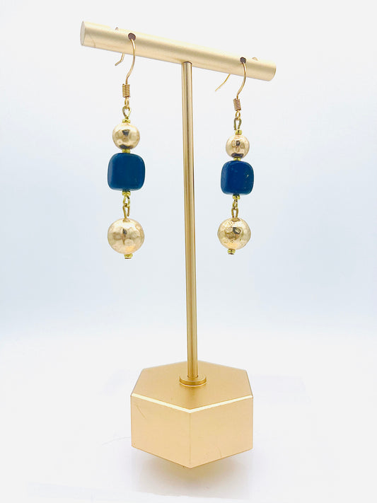 Gold and Blue Stone Dangle (on the heavier side)