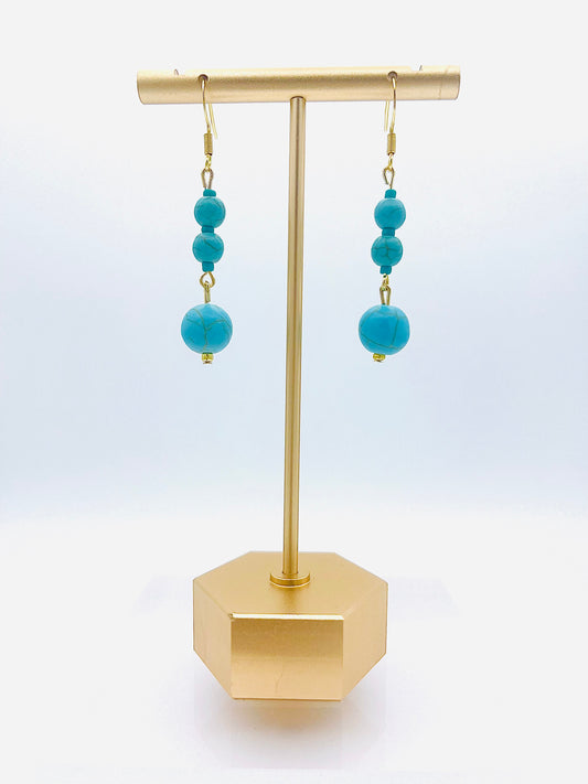 Turquoise And Gold Dangles